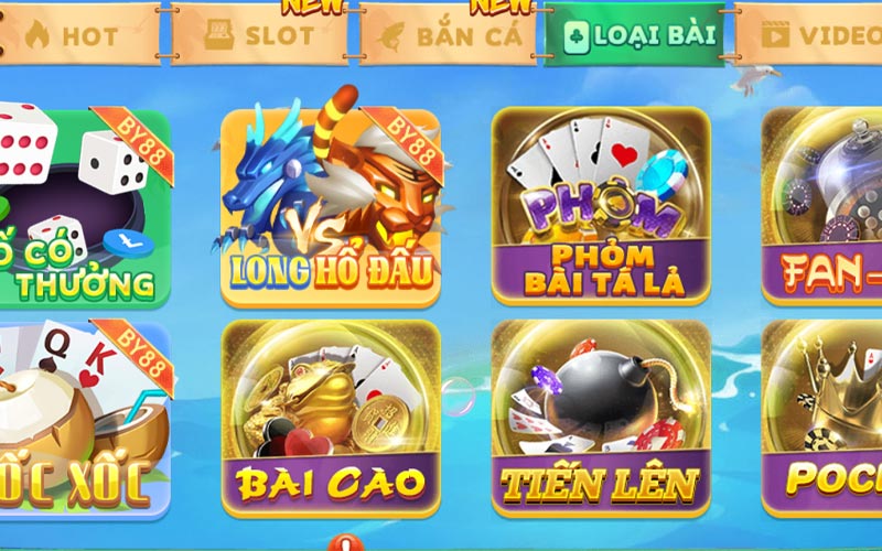 Các sảnh game có tại By88