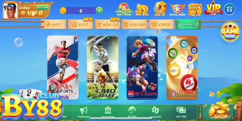 Các sảnh game có tại By88
