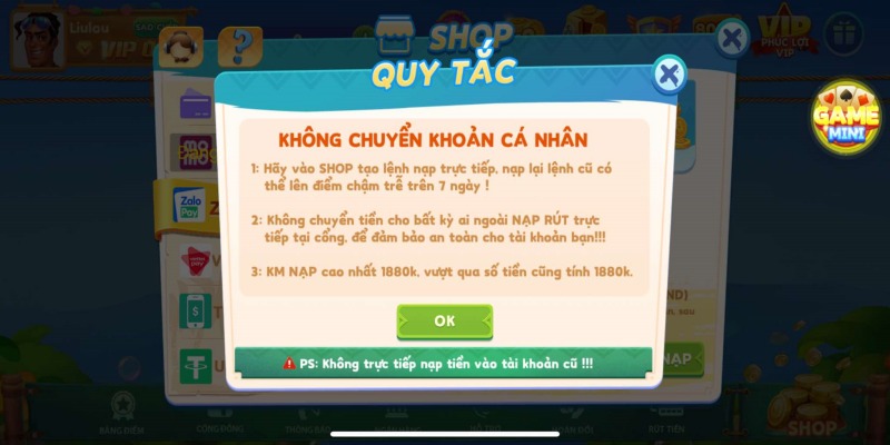 Một số lưu ý khi nạp tiền vào tài khoản By88